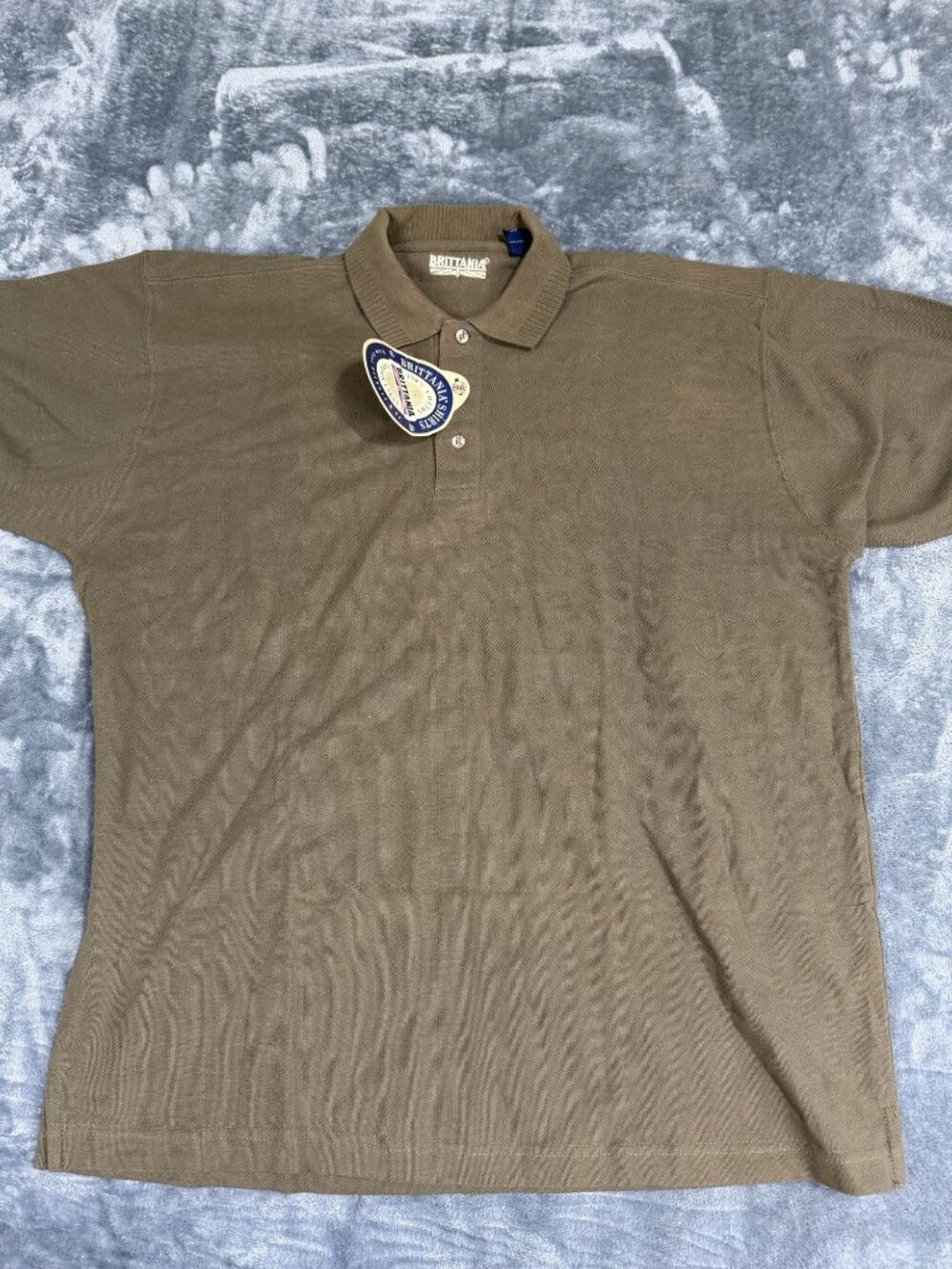 Britannia Mens XL Olive Green Polo Shirt Short Sleeve NWT FLAW